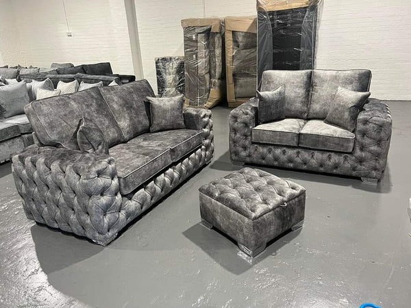 Ashton Sofa - 3+2 Sofa Settee - Marble Fabric - Scatter Back Cushions / High Back Cushions