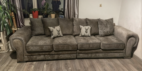 Verona Sofa - Straight 4 Seater Sofa - Kensington Fabric - Scatter Back / High Back Cushions