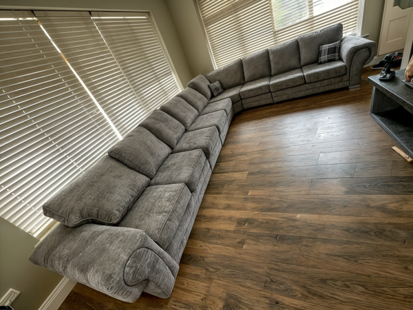 Verona Sofa - 9 Seater Corner Sofa - Kensington Fabric - Scatter Back Cushions & High Back Cushions