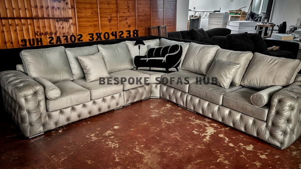 Ashton Sofa - 7 Seater Corner Sofa - Plush Velvet - Scatter Back Cushions / High Back Cushions