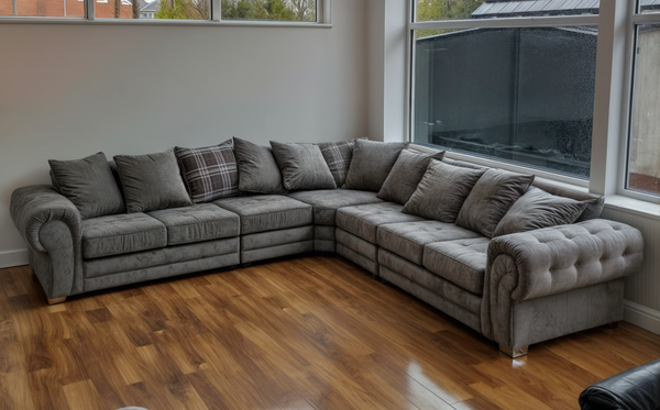 Verona Sofa - 7 Seater Corner Sofa - Kensington Fabric - Scatter Back Cushions / High Back Cushions