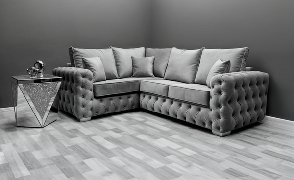 Ashton Sofa - 4 Seater Corner Sofa - Plush Velvet - Scatter Back Cushions / High Back Cushions
