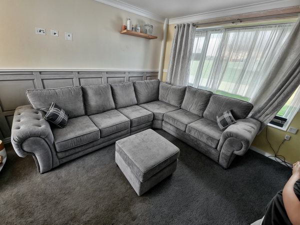 Verona 6 Seater Corner Sofa - Kensington Fabric - Scatter Back Cushions / High Back Cushions